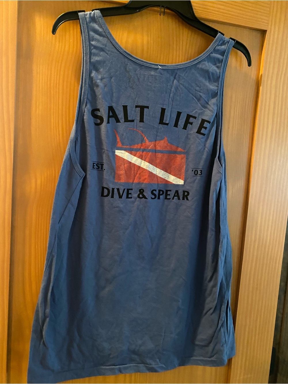 Salt Life Men’s Steel Blue Dive And Spear Design  Tank Top NWT Size L